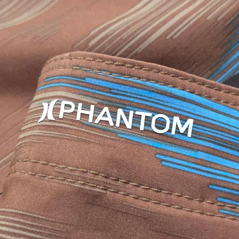 Hurley Phantom Board‎ Shorts Mens 30 Brown Tropical Palm Swim Trunks Stretch New